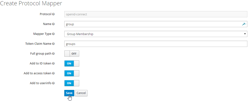 Image of configuring user group information